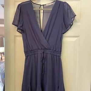 Navy blue sheer top dress